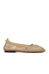 Bottega Veneta Stretch Leather And Mesh Ballet Flats In Beige