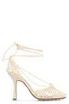 Bottega Veneta Stretch Wraparound Leather And Mesh Pumps In Green