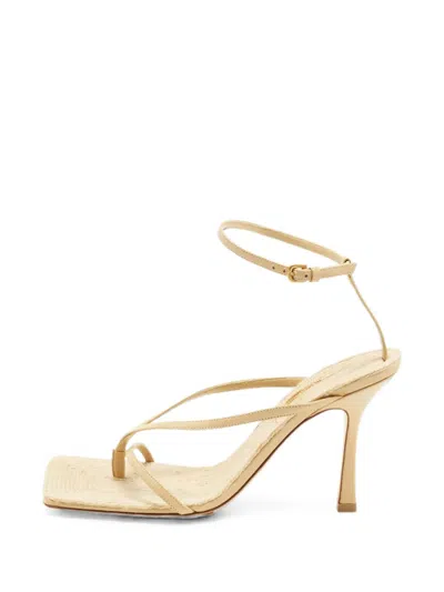 Pre-owned Bottega Veneta Stretch Heeled Sandals In Neutrals
