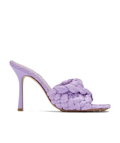 Bottega Veneta Stretch Intrecciato Mules In Purple