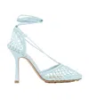 Bottega Veneta Blue Stretch Web Heels In Blue