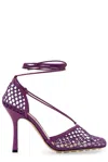 Bottega Veneta Stretch Lace-up Sandal Violet In Grey