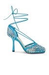 Bottega Veneta Mesh Stretch Sandals With 9 Cm Heel Height In Pool