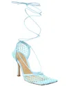 Bottega Veneta Stretch Leather Ankle Wrap Sandal In Blue
