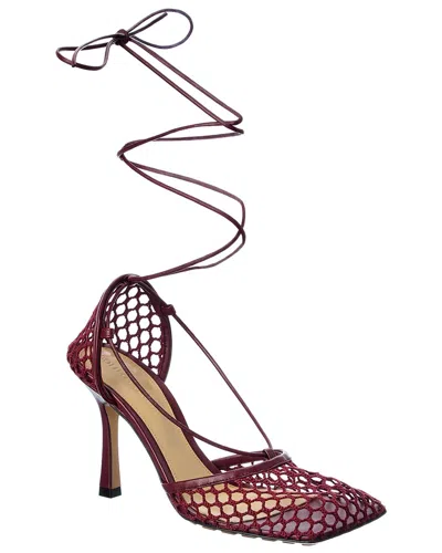 Bottega Veneta Stretch Leather Ankle Wrap Sandal In Red