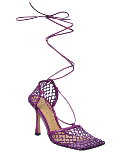 Bottega Veneta Stretch Leather Ankle Wrap Sandal In Red