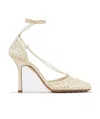 Bottega Veneta Stretch Mesh-panel Sandals In Nude