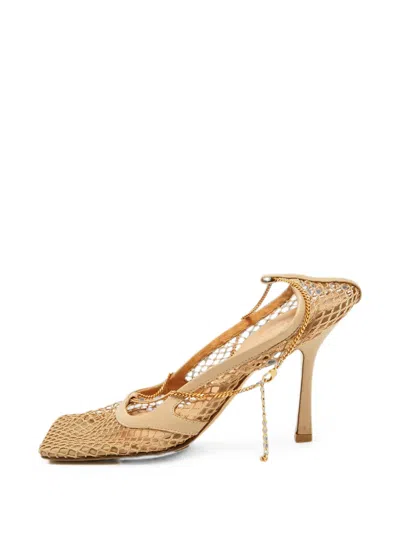 Pre-owned Bottega Veneta Stretch Mesh Pumps In Neutral