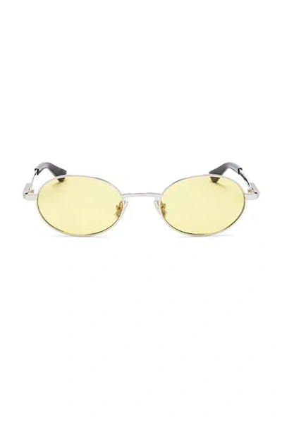 Bottega Veneta Stretch Metal Oval Sunglasses In Pink