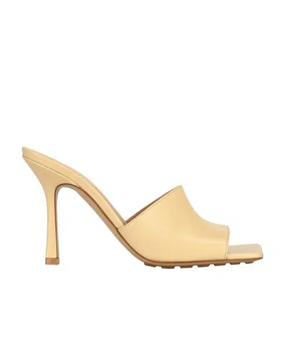 Bottega Veneta Stretch Muller High-heeled Sandals In Yellow