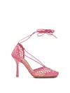 Bottega Veneta Stretch Square-toe Leather And Mesh Sandals