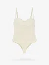 Bottega Veneta Textured Sleeveless Bustier Bodysuit In Neutral