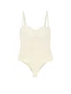 Bottega Veneta Textured Sleeveless Bustier Bodysuit In Neutral