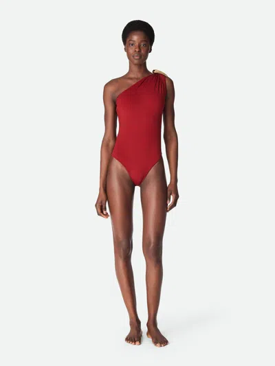 Bottega Veneta Stretch Nylon Swimsuit In Red