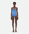 Bottega Veneta Stretch Nylon Swimsuit In Blue