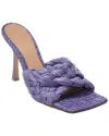 Bottega Veneta Purple Raffia Stretch Heeled Mules