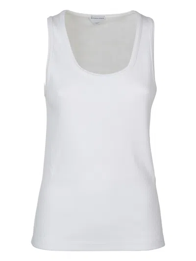 Bottega Veneta Stretch Rib Cotton Tank Top In White