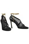 Bottega Veneta Meshed Sandals With Gold-toned Chain Fastening In Beige
