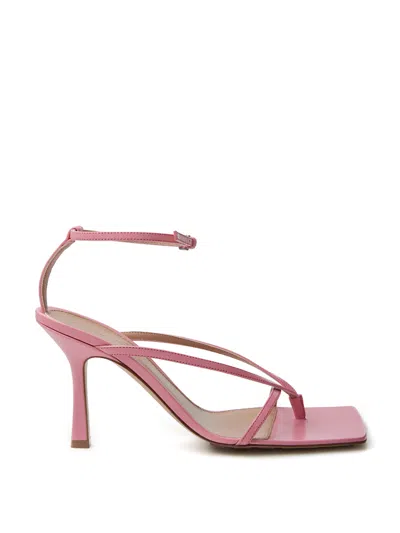 Bottega Veneta Pink Stretch Heeled Sandals In 5593
