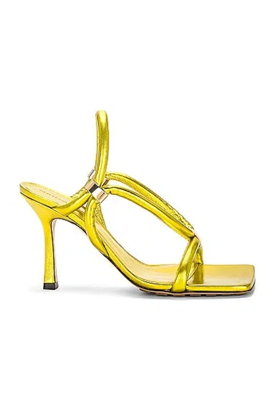 Bottega Veneta Stretch Metallic Leather Sandals In Oroossidat
