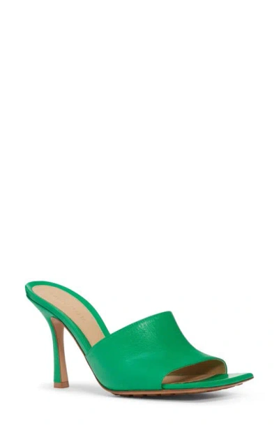 Bottega Veneta Stretch Square Toe Slide Sandal In Green