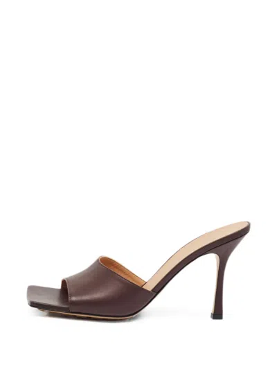 Pre-owned Bottega Veneta Stretch Square-toe Sandals In Brown