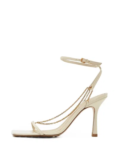 Pre-owned Bottega Veneta Stretch Square-toe Sandals In Neutrals