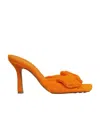 Bottega Veneta Easy Towel Bow Mule Sandals In Orange