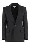 Bottega Veneta Wool Blazer With Chest And Flap Pockets In Black