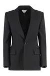 Bottega Veneta Wool Blazer With Chest And Flap Pockets In Black