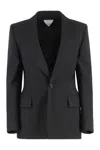 Bottega Veneta Wool Blazer With Chest And Flap Pockets In Black