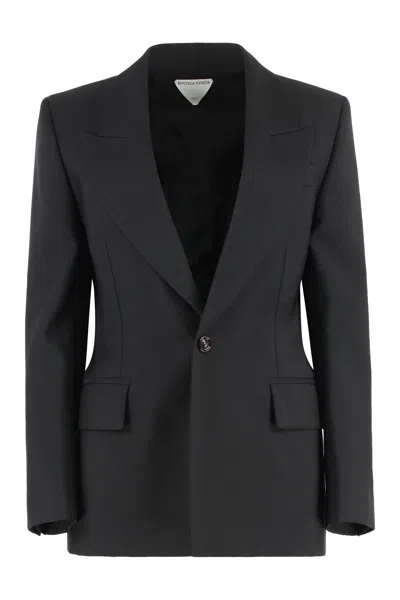 Bottega Veneta Stretch Wool Blazer In Black