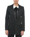 Bottega Veneta Stretch Wool Blazer With Curved Sleeves In Black