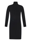 Bottega Veneta Stretch Wool Ribbed Dress In Black