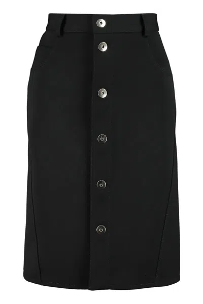 Bottega Veneta Stretch Wool Skirt In Black