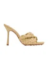 Bottega Veneta Intrecciato Raffia Mules In Nude