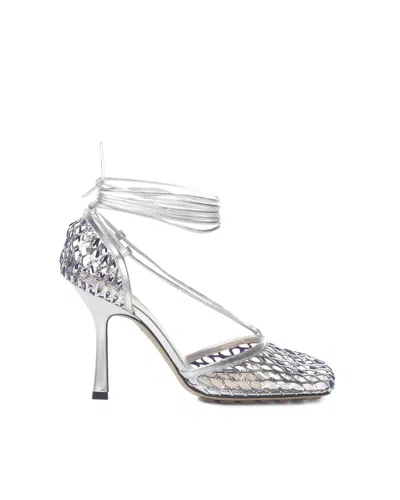 Bottega Veneta Stringati Sandals In Purple-silver