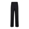 Bottega Veneta Stripe Black Blue Wool Trousers In Black