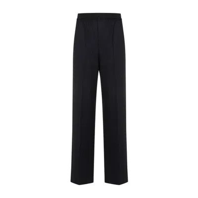 Bottega Veneta Striped Wool Wide Leg Trousers In Black