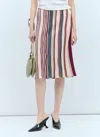 Bottega Veneta Stripe Knit Midi Skirt In Multicolour
