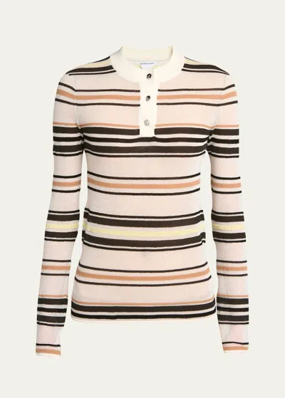 Bottega Veneta Stripe Knit Sweater In Multiyello