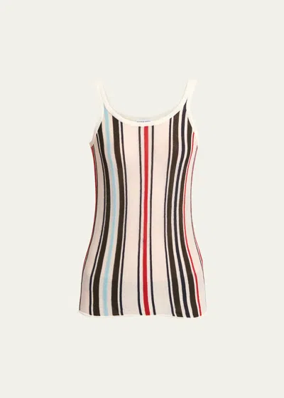 Bottega Veneta Stripe Knit Top In Avorio