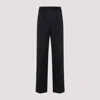 Bottega Veneta Stripe Black Blue Wool Trousers In Black Blue