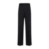 Bottega Veneta Stripe Black Blue Wool Trousers In Blue