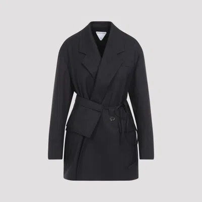 BOTTEGA VENETA DARK BLUE WOOL BLAZER