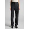 Bottega Veneta Stripe Wool Twill Straight Leg Pants In Black