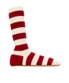 Bottega Veneta Striped Wool Blend Domenica Ankle Boots In Red