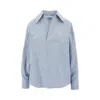 Bottega Veneta Oversized Striped Cotton-blend Shirt In Blue