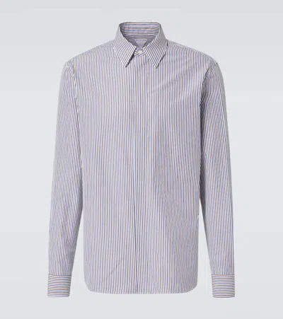 Bottega Veneta Men Camicia Con Logo In Blue