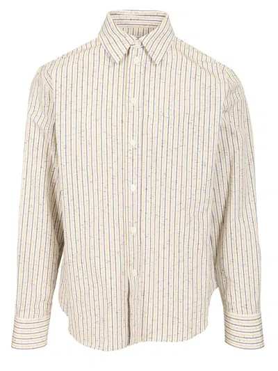 Bottega Veneta Striped Cotton And Linen Shirt Shirts Multicolor